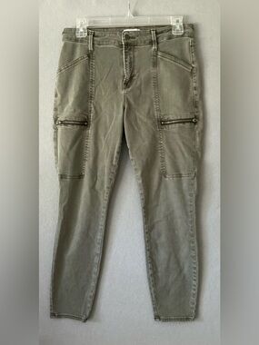 Pistola Hannah Urban Grunge Cargo Skinny Utility Olive Green Wash Pants Size 29